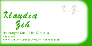 klaudia zih business card